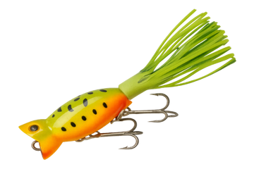 Jiggy Hula Popper Sunset - 50mm Popper Lure with Bold Cup Face and Trailing Skirt for Bass and Pike