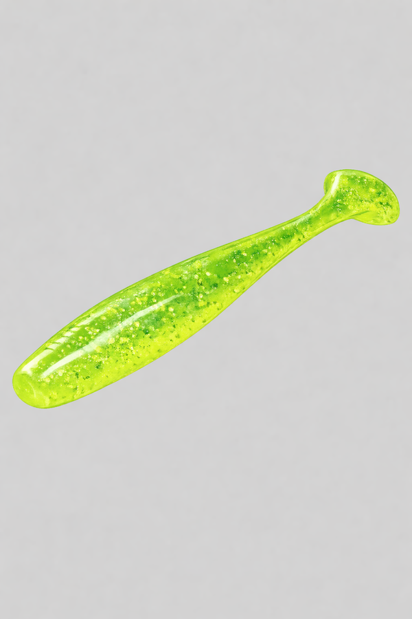 Yellow fishing lure on a gray background