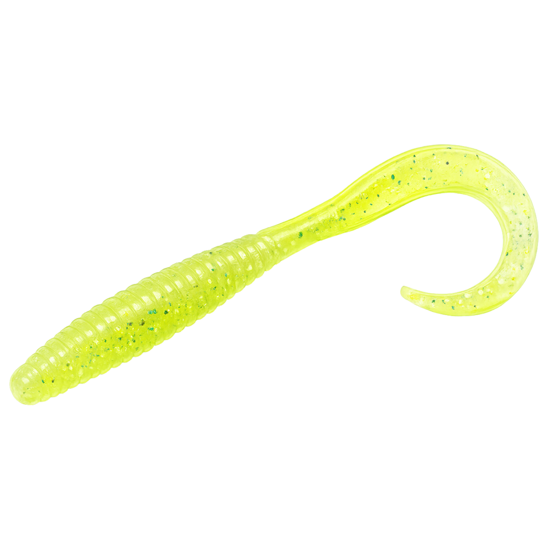Yellow fishing lure with a white background