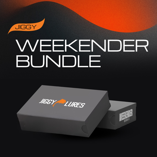 Jiggy Lures Weekender Bundle packaging with Jiggy branding on a dark background