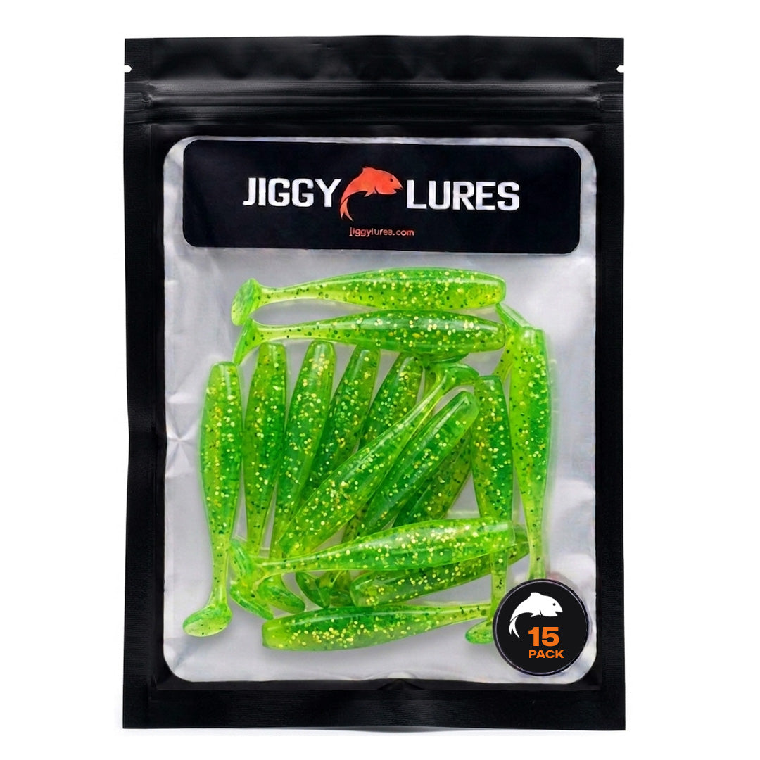 Green fishing lure on a white background