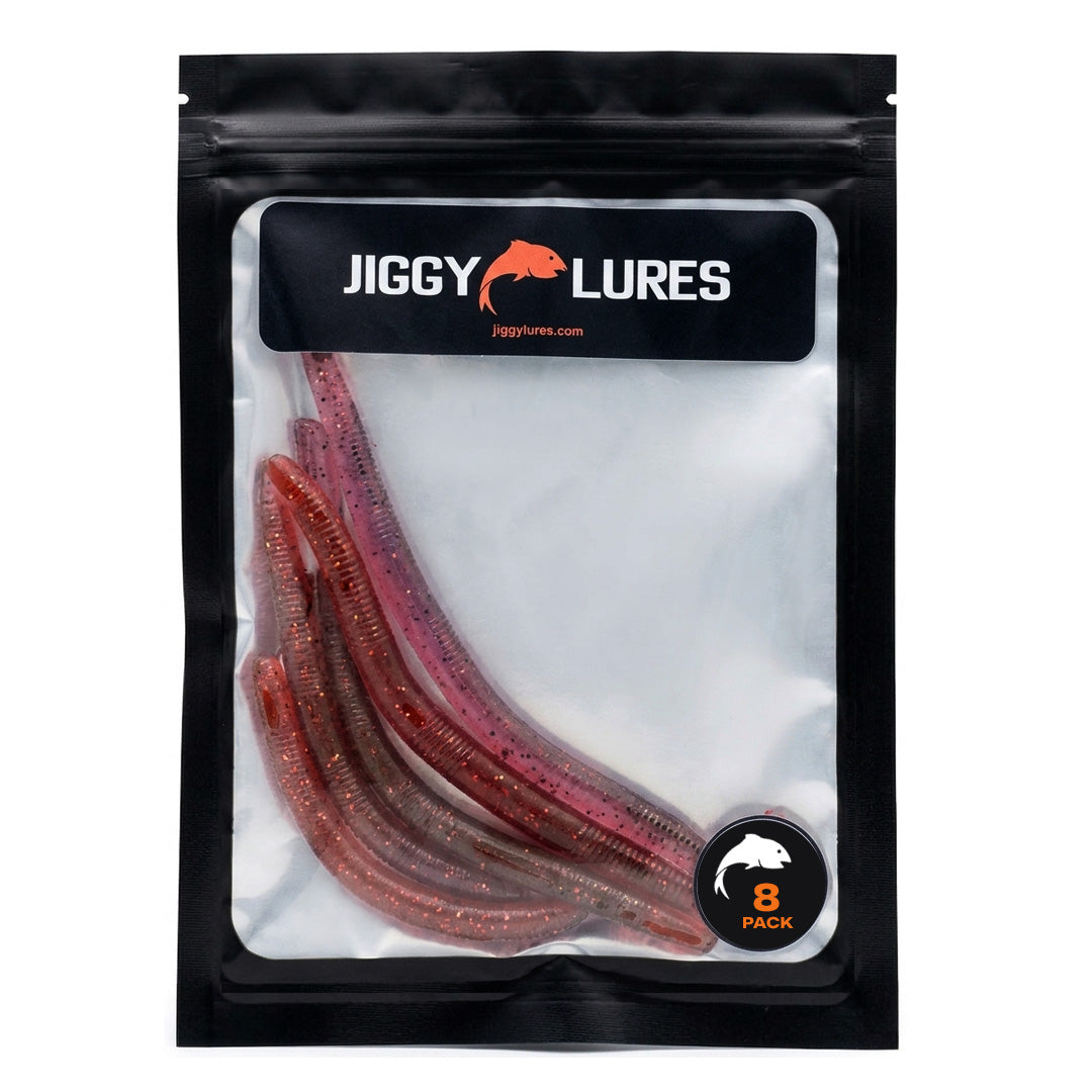 Jiggy Soft Worm Red (8 Pack)