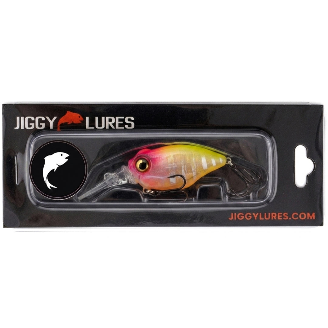 Jiggy Lures fishing lure in packaging with brand name on a white background